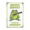 Funny Frog Metal Tin Sign No Trespassing Vintage Wall Decor Hippity Hoppity Bedroom Bathroom Garden Warning Retro House Gift