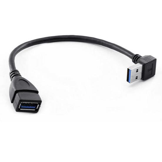 USB 3.0 Type A 90 Degree Right Angled Male To Female Extension Adapter Cable