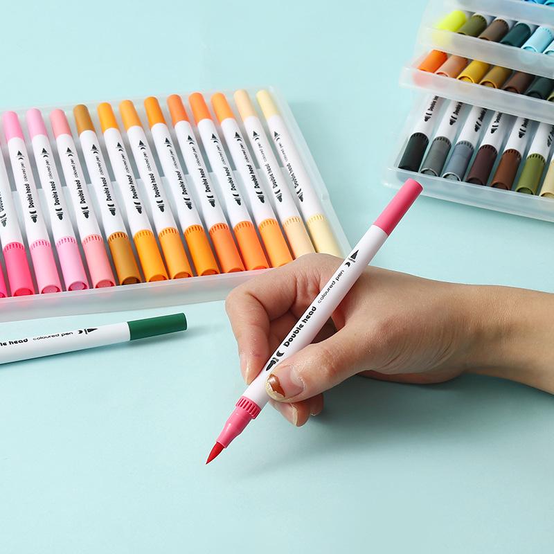 Doppelseitige waschbare wasserbasierte Marker, weiche Spitze, 48 oder 80 Farben für Kinderzeichnungen und zum Konturieren.