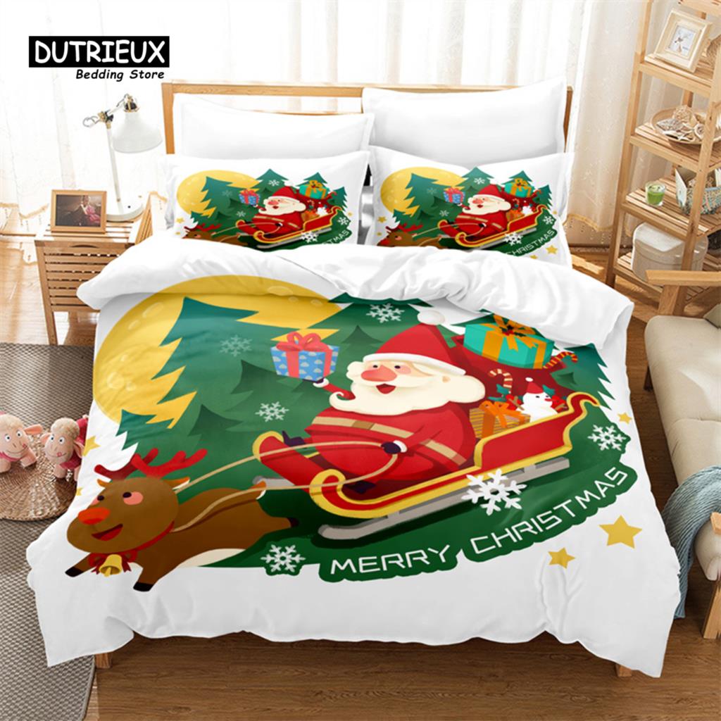 

Рождественский постельный комплект Рождественский Санта Набор пододеяльников 3D Рождественское Рождественское постельное белье Размер Queen Модный дизайн EU single(135x200cm)
