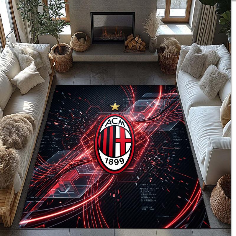 AC Milan Printed Flannel Area Rug Non Slip Soft Polyester Floor Carpet Indoor Decor Mat for Bedroom Living Room Sofa Game Room Home Decoration