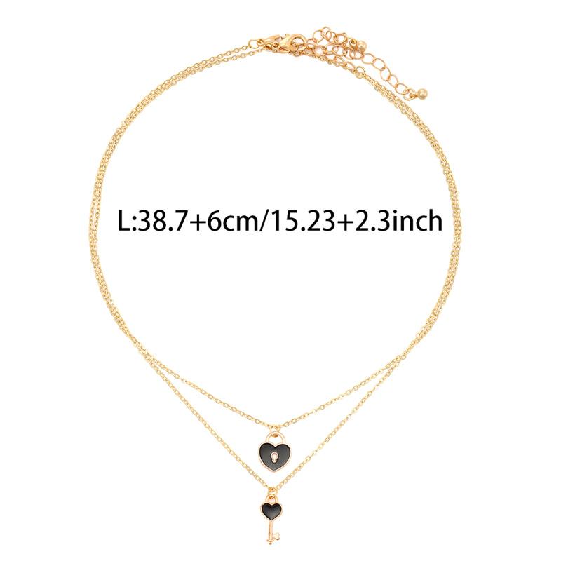 2Pcs Couple Necklace For Women Men Lovers Trendy Key Pendant Link Chain Heart Necklace Valentines Day Gift