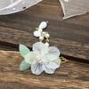 Bride Accessories White Crystal Ancient Style Green Leaf Hairpin Girls Hairpin Hair Clips Headdress