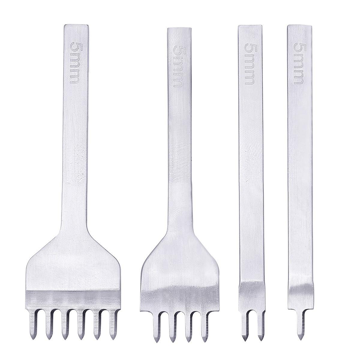 

4Pcs Prong Leather Craft Tool Diy Leather Tools Дыроколы Шитье для кожаного ремня Инструменты для перфорации 5 mm