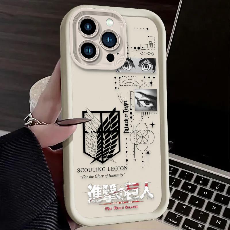 Attacking Giant Creative Cool Logo silicone Protective Cover For iPhone 17 Air 16 15 14 13 12 11 Pro Max Anti-fall shell
