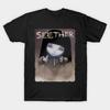 Men Black Print T-shirt Seether Band No-Cut Transfer Paper Print Cotton Tshirt