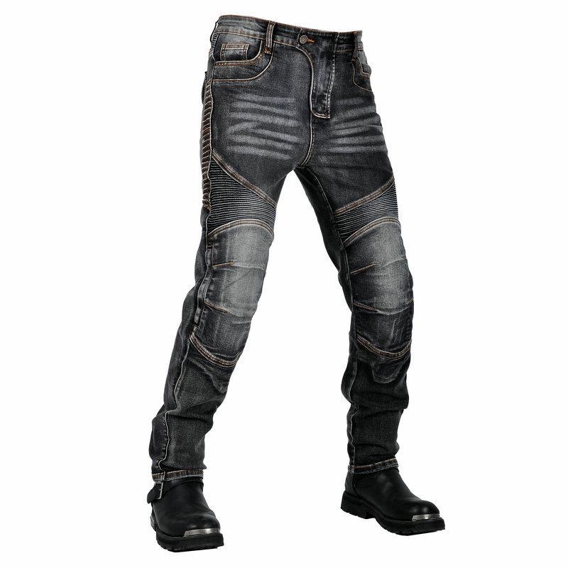 Men's Vintage Kevlar Motorcycle Jeans - Elastic, Fall-Resistant Riding Pants