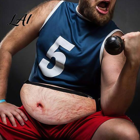 White Elephant Gift Ideas Beer Belly Fanny Pack Funny Hairy Waist Bag Realistic 3D Big Theme Party Bag Belly Dad Bod Gag for Men Husband