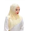 Msulim Hijab Women Beaded Flower Tassel Shawl Wrap Islamic Hat Stoles Headscarf Turban