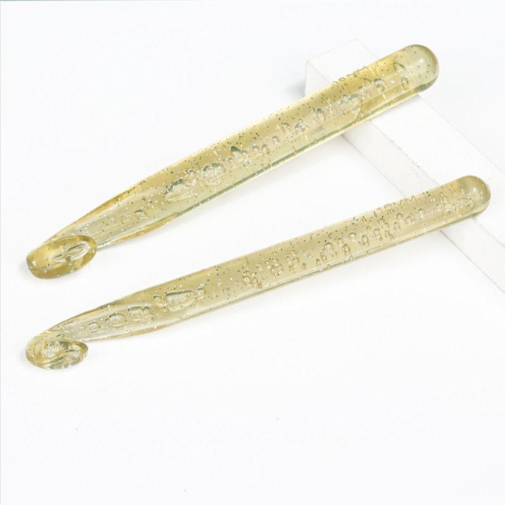 Large Size Crochet Hook Transparent Handle Crochet Needles Knitting Needles Craft Weave