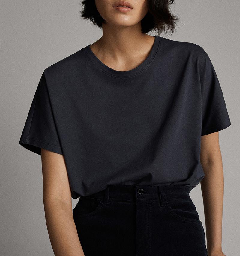 

Летние однотонные топы, женская одежда, простая футболка с круглым вырезом, женская хлопковая повседневная футболка с короткими рукавами S чёрный