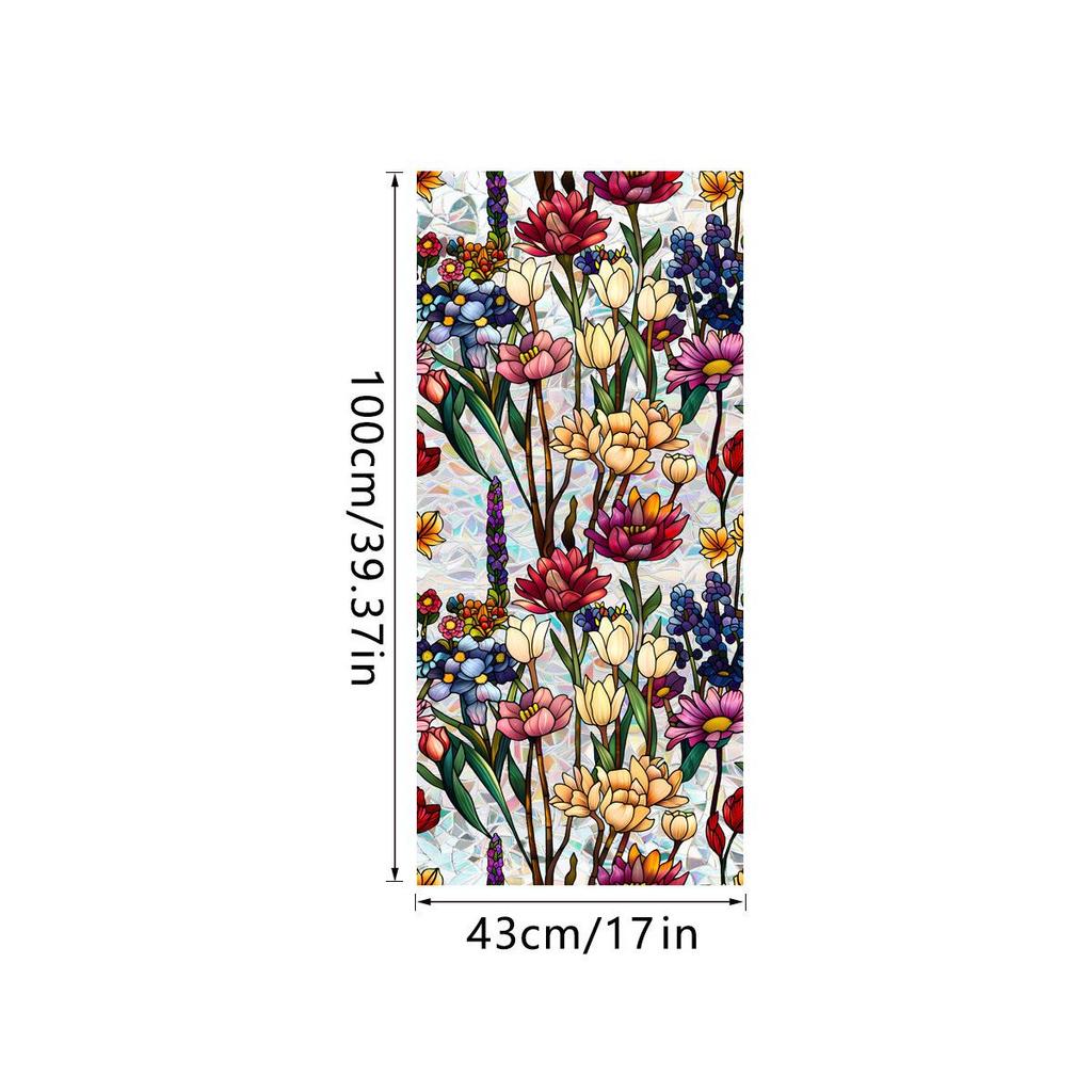 Rainbow Double-Sided Static Cling Glass Sticker - Inlaid Pattern PVC Film
