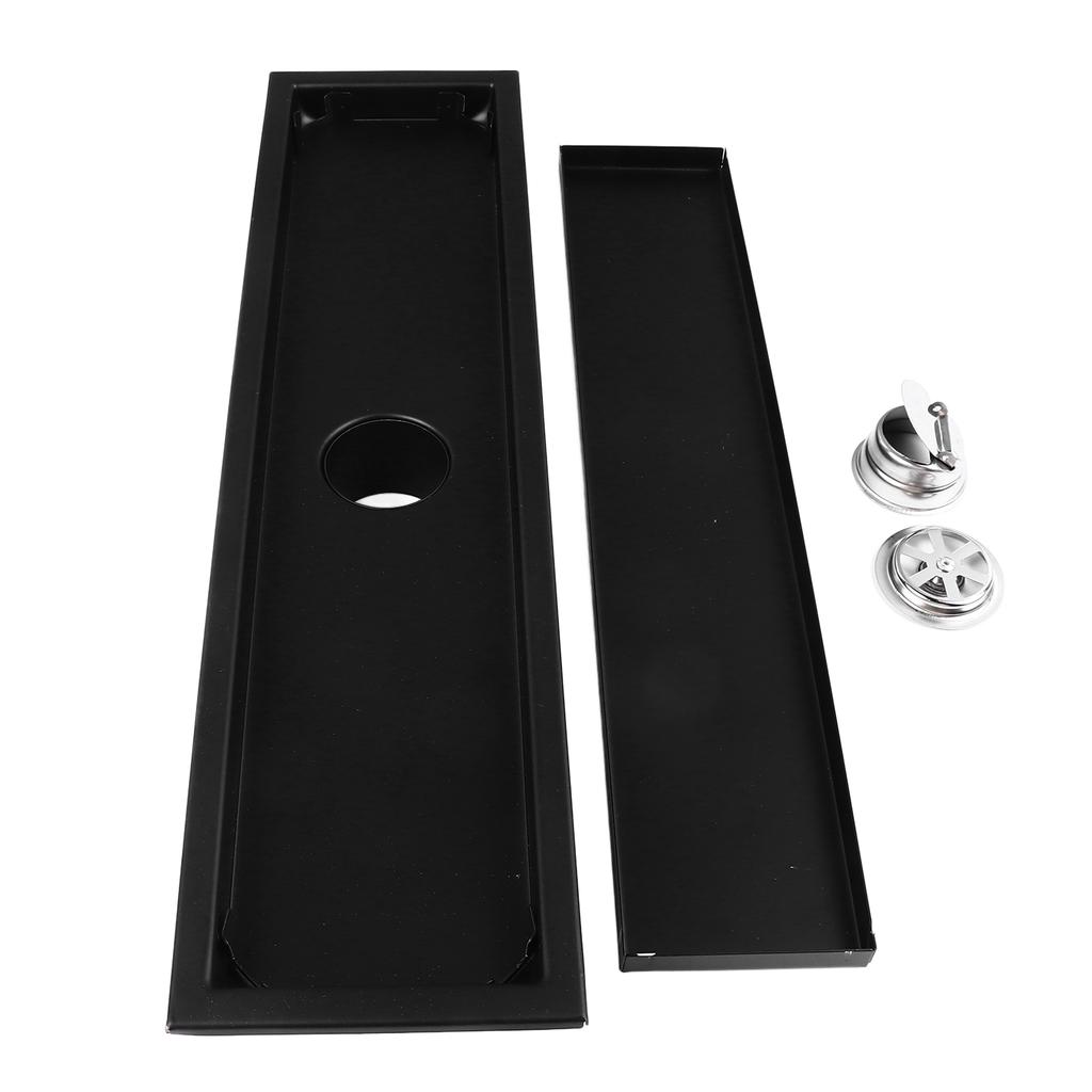 Shower Floor Drain 40cm Long Rectangular Prevent Backflow Odor Fast Drainage Stainless Steel Floor