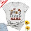 Custom MAMA TShirt for Mothers Day AllGender  Cotton Casual Top with Vintage Wildflower Print Thoughtful Gift for Mom