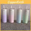 Stylish Gradient 304 Stainless Steel Insulated Tumbler With Straw For Men And Women