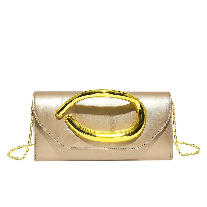 Foreign trade bags women's grab bags new 2025 European and American fashion niche single shoulder crossbody metal dinner bag tide