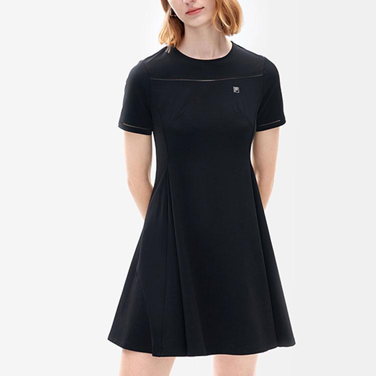 New FILA Short Sleeved Dresses Women's Jet Black F11W227308FBK