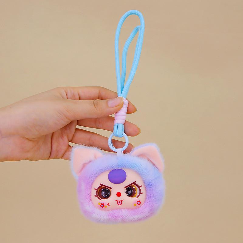Cat Head Cute Plush Keychain Toy Children Backpack Decoration Gifts Festival