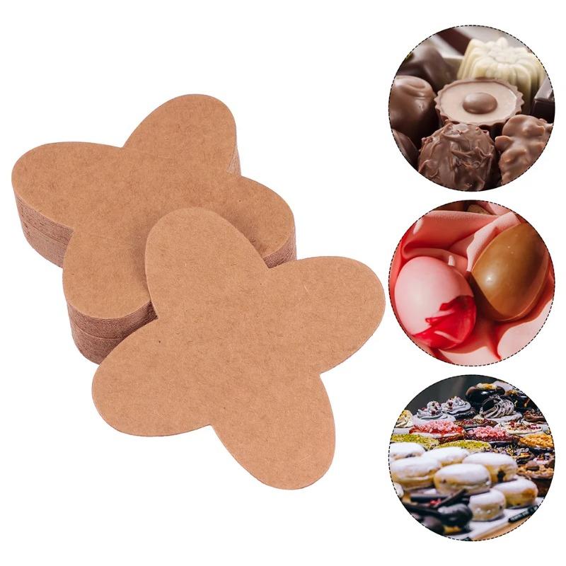 50pcs Chocolate Wrappers Paper Truffle Trays Kraft Cardboard Chocolate Tray Chocolate Partition Paper Dessert Bases