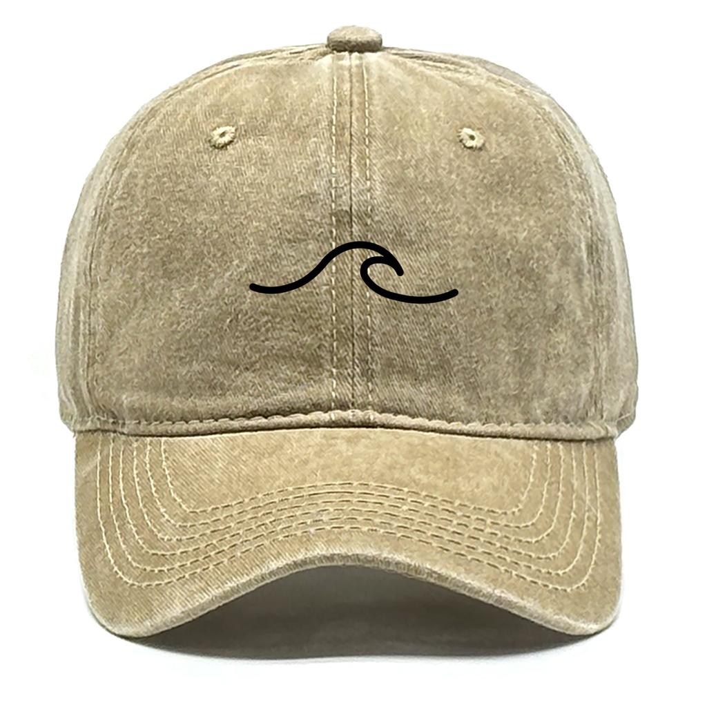 Unisex Baseball Cap 9 Colors Ocean Wave Print Snapback Cap Stylish Adjustable Buckle Snapback Baseball Caps One Size Fits All