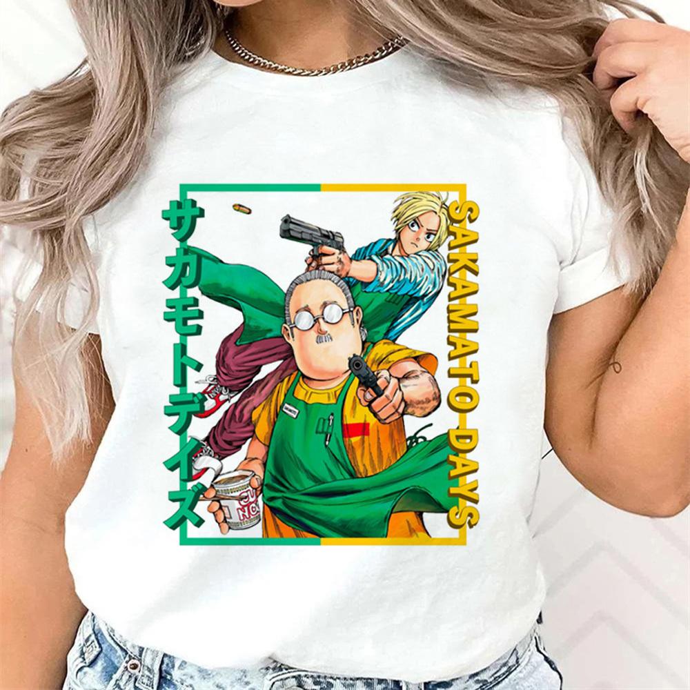 Sakamoto Days tshirt female Punk Trendy Vintage 80s Digital t shirt Pastel graphic korean clothes 2000s hip hop Vintage