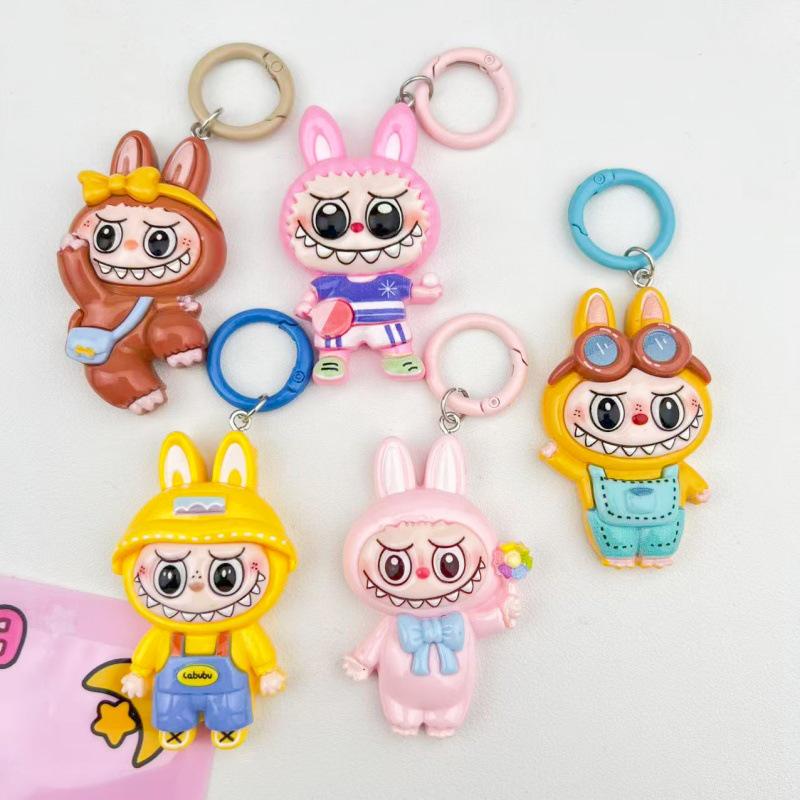 Adorable Large Labubu Cartoon Keychain Pendant for Girls' Bags & Backpacks
