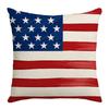 Suministros de Decoración para el Hogar Funda de Cojín de Lino Día de la Libertad Estampado de Texto Pentagrama Funda de Almohada para Sofá