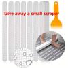 10pcs Anti-Slip PEVA Strips, Washable Transparent Self-Adhesive for Bathroom, Steps, Stairs - Safety Grip