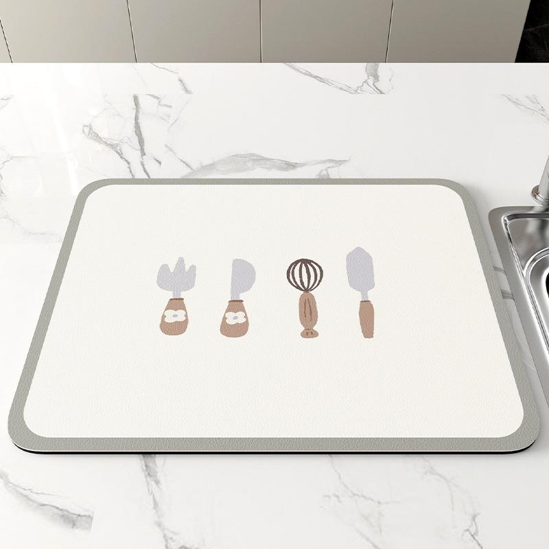 

4 шт. Коврик для слива кухонной столешницы, водонепроницаемый коврик для сушки, несмываемый теплоизоляционный коврик 30x40cm