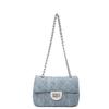 High-value Denim Shoulder Messenger Bag 2025 Summer New Fashion Simple Texture Women's Bag Commuter Bag Chain Bag