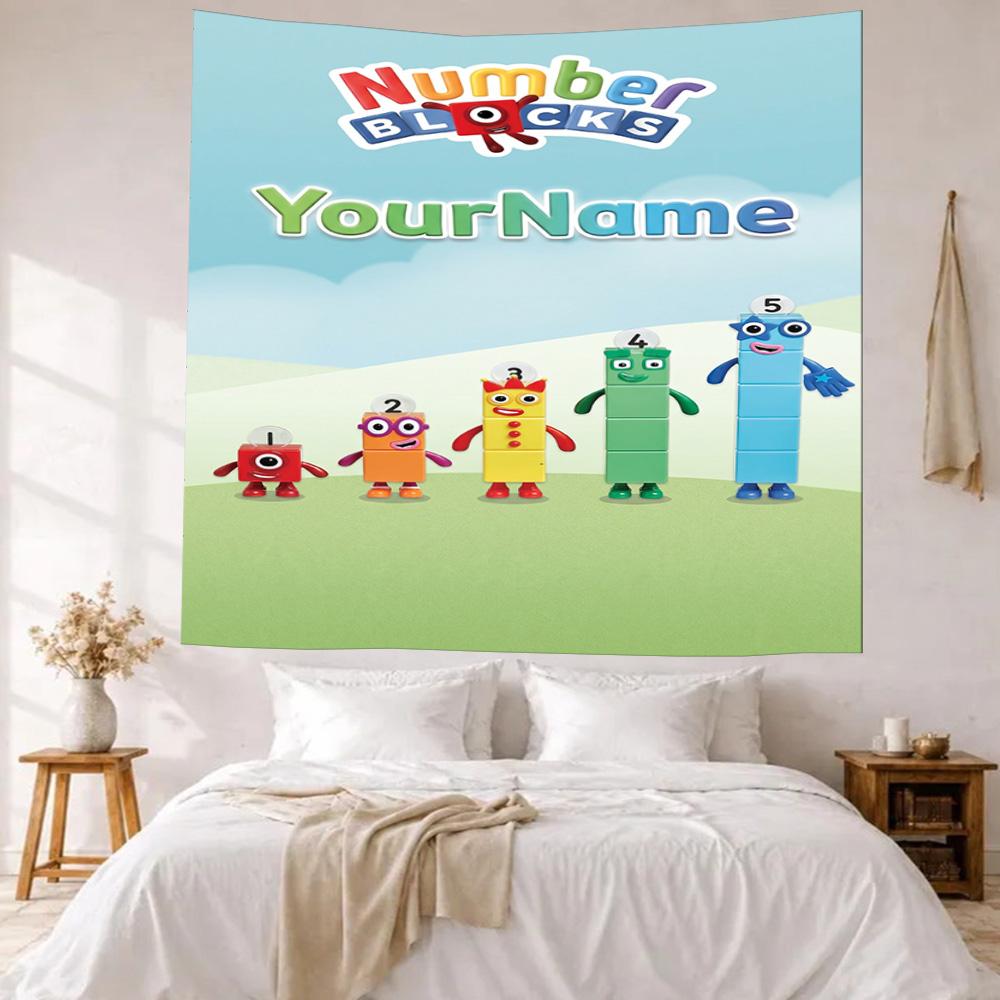 Numberblocks Benutzerdefinierter Name Wanddekoration Wandteppich Kunst Für Haustiergedenken Geburtstag Hochzeitsparty Kulisse Familiengeschenk