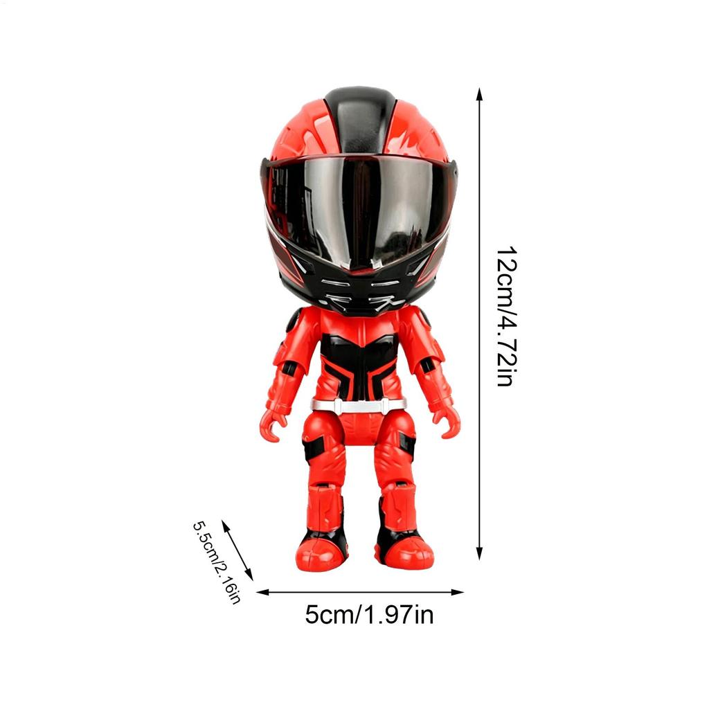 Cool Action Figures Transform Helmet Doll Toy Motorcycle Rider Small Action Figures for Boys Girls Kids Adults Desktop Decor