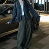Blues Moment Retro Distressed Denim Jacket for Women, Early Autumn Korean Style