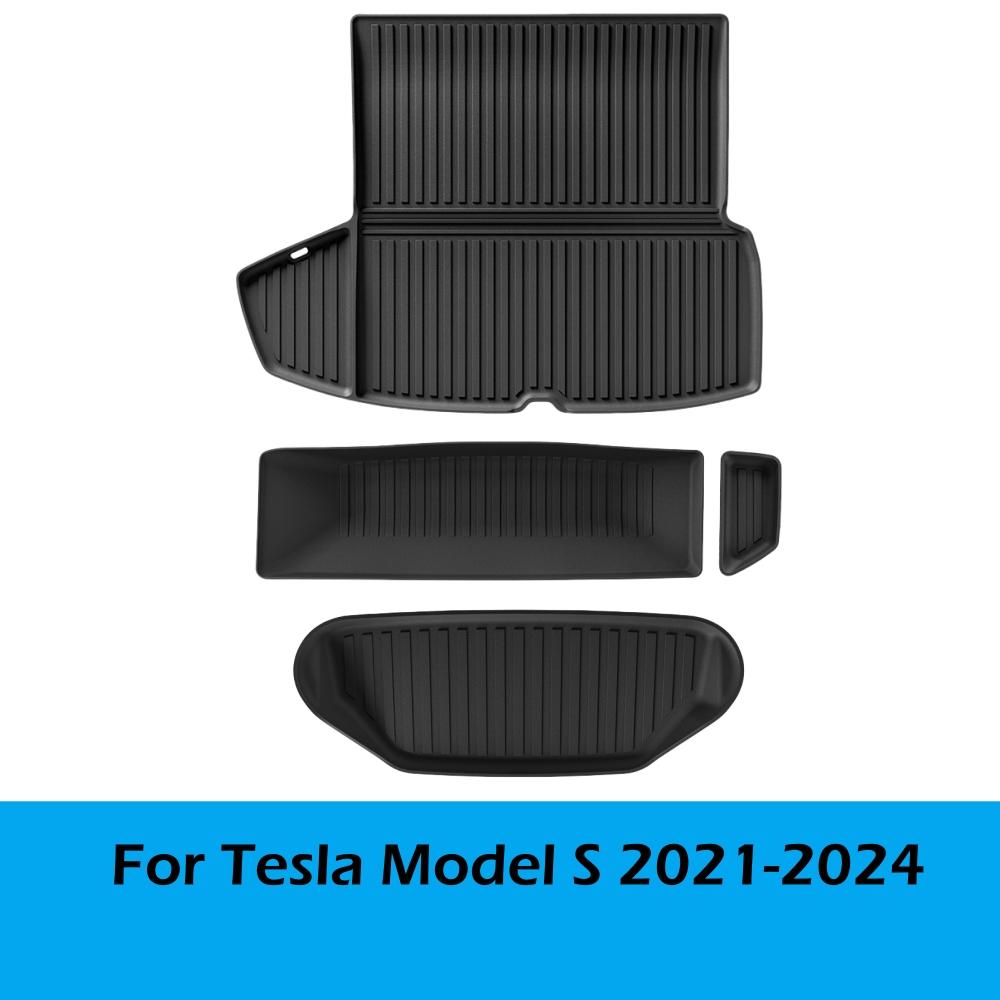 

Для Tesla Model S Plaid 3D Материал Накладки на грузовой отсек Всепогодные коврики для автомобиля Противоскользящий коврик в багажник Коврики для пола Индивидуальная посадка 2025-2025