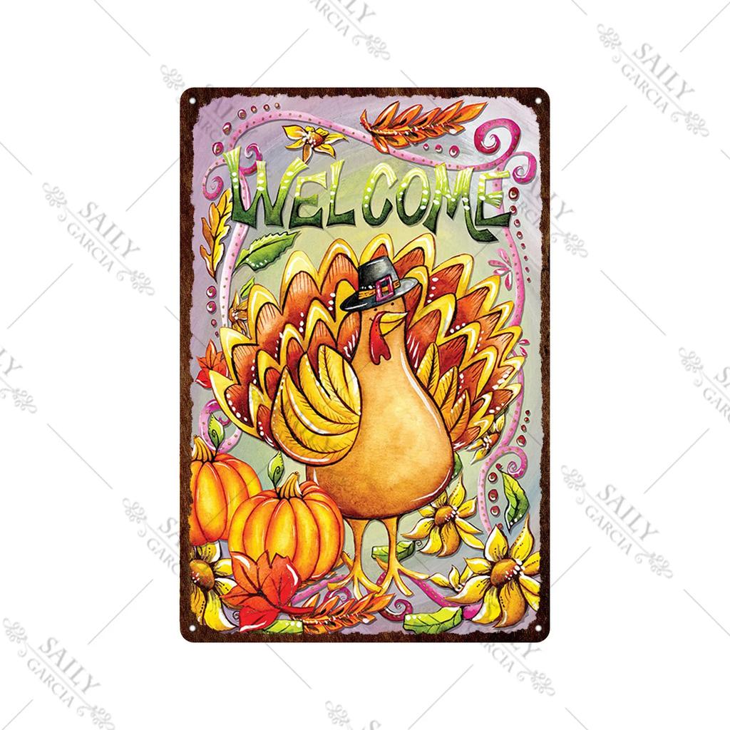 Welcome Home Vintage Metal Tin Sign Garden Wall Decor Metal Poster Sweet Home Tin Sign Family Farm Beach Hut Metal Plates Pla