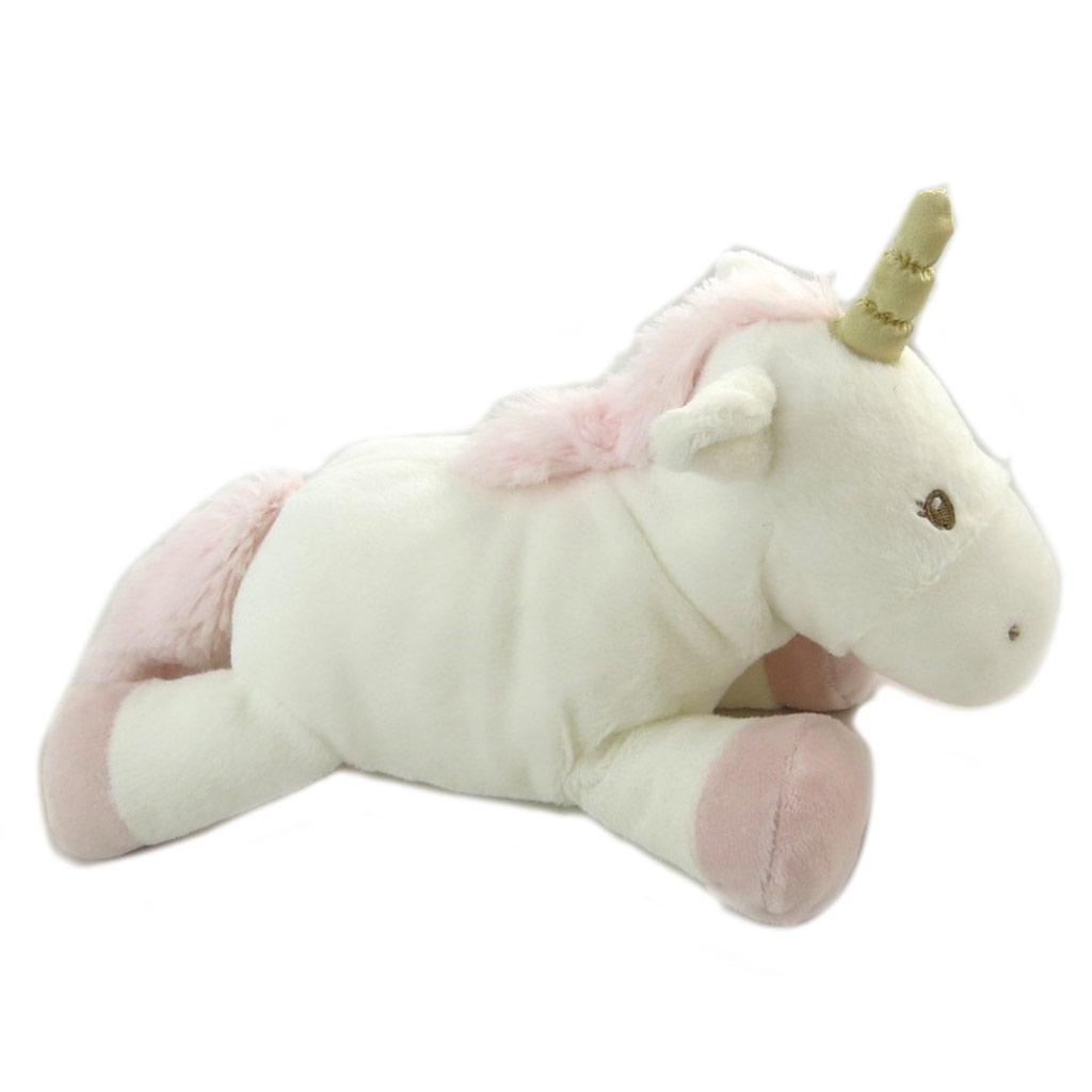 Les Trésors De Lily [N7901] - Rattle Plush 'My Unicorn' White Pink - 25x23x12 Cm