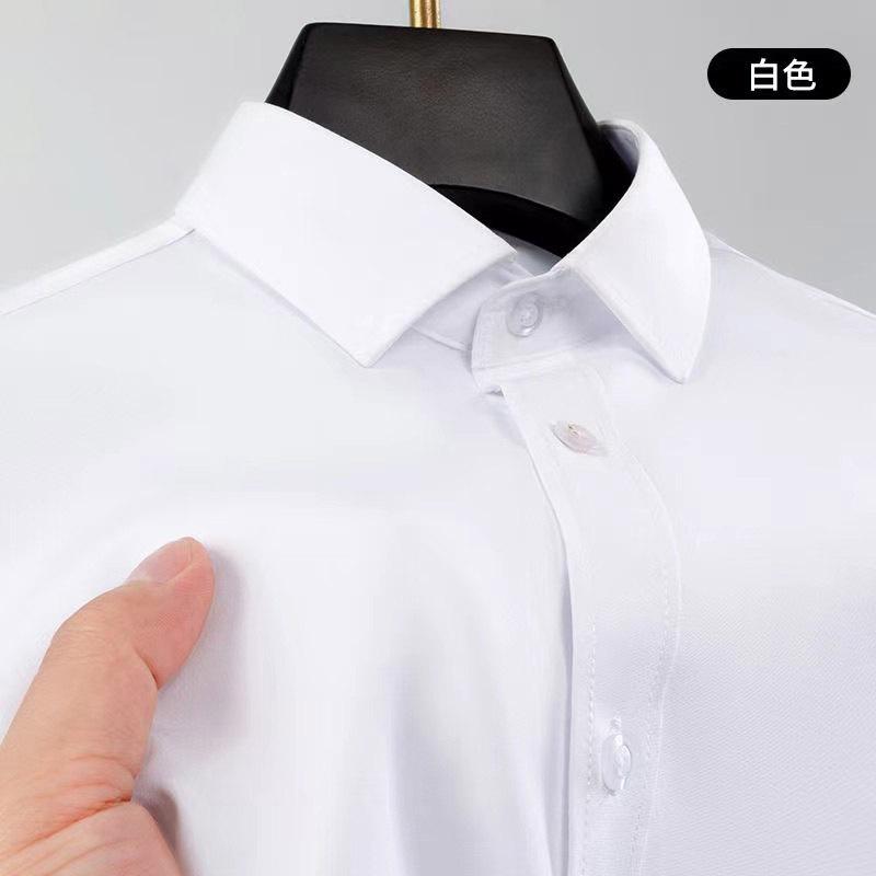 Large size four-sided stretch shirt men's long-sleeved non-ironing tooling business casual high-end white shirt