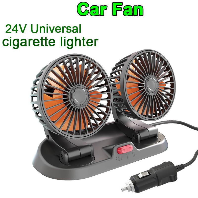 360° Adjustable Car Fan with 1/2/3 Heads Electric Air Circulator USB/12V/24V Silent Fan for Home Desk Office Car RV Truck