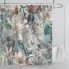 Aquatic Plants Floral Shower Curtain Waterproof Shower Curtain Polyester Fabric 3D Printed Curtain Bathroom Decoration With Hook
