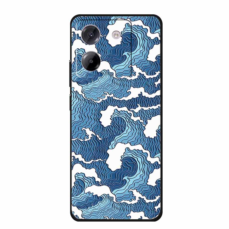 3D Emboss Case For POCO M7 Pro 5G Phone Case Relief Flowers Black Silicone Soft Back Cover For Xiaomi Poco M7 Pro Case Coque Bag