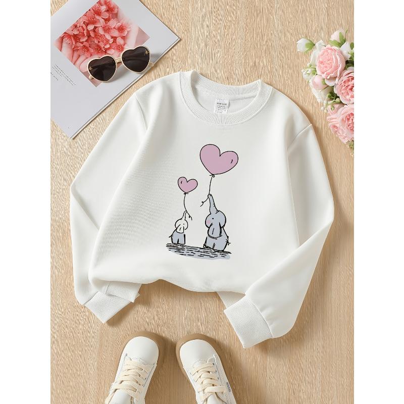 Kids Sweatshirt,Round Neck Fashion Sweatshirt Featuring Adorable Animal Prints, Autumn and Winter , Comfortable Warm Fashion Printed Top