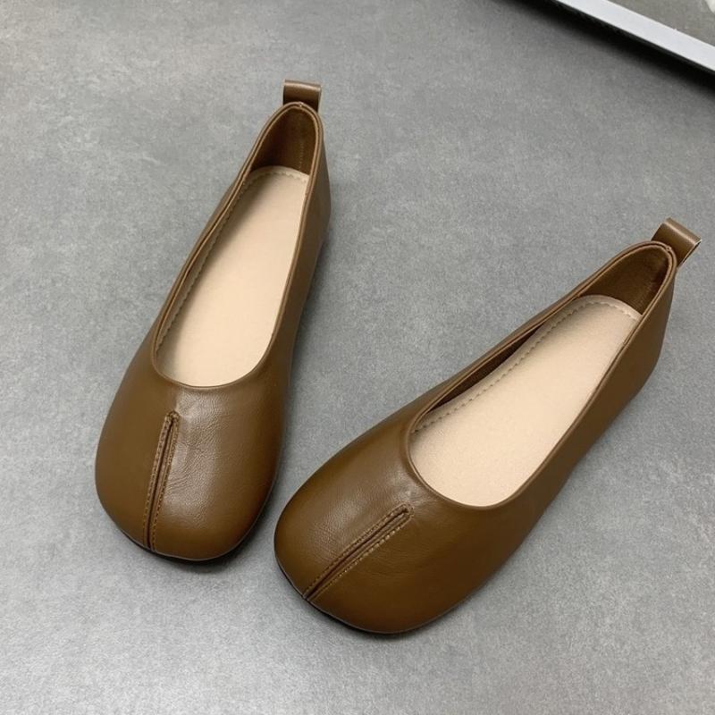 Módní Dámské Slip on Kožené mokasíny Jaro Podzim Módní Baletní Boty Dámské Ležérní Obuv s kulatou špičkou Roztomilé Ploché Nurse Boty Tenisky