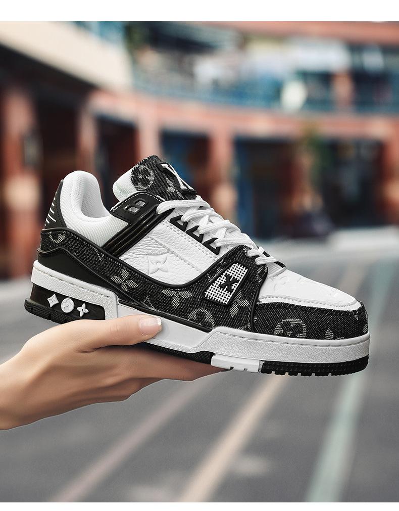 Autumn and winter new leather board shoes niche casual shoes sports shoes heightening men