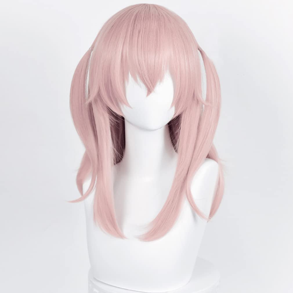 LAOBAO Cosplay Sasuga Long Pink Wig with Costume Accessory for School and Events Wig, Inui, Heat-Resistant, Twintails, Parties, Halloween, Festivals,