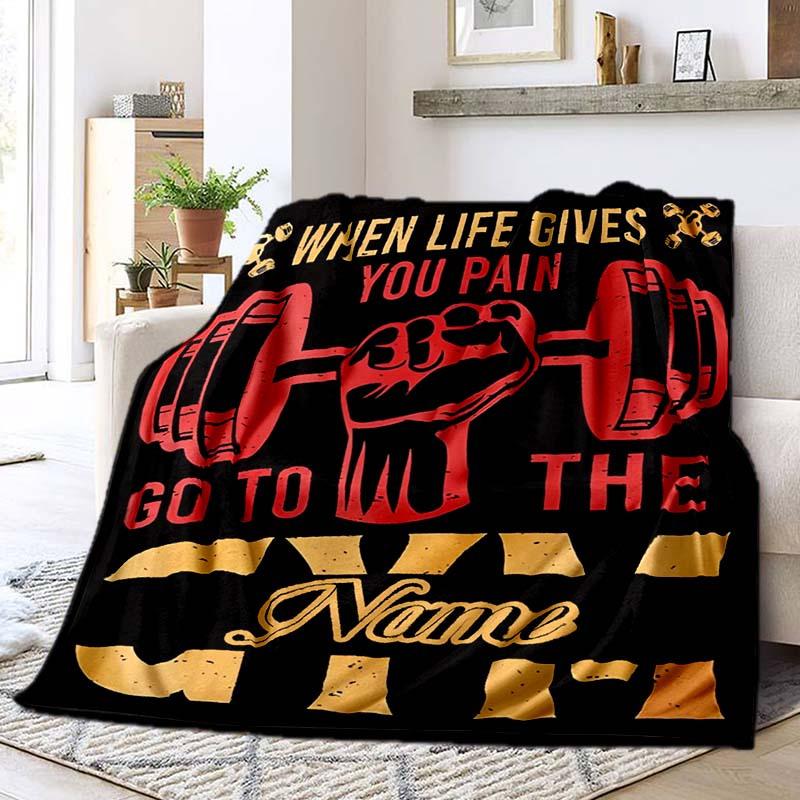Exercise And Fitness Customize Your Name Blanket Used For Chair Office Sofa Bed Giving Friends And Relatives Birthday Gifts Graduation Gifts Preferred