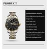 POEDAGAR Luxury Business Man Watch Stainless Steel Week Date Men's Wristwatch Waterproof Luminous Fashion Quartz Watches for Men