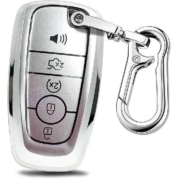 Car Key Fob Cover with Premium Wristlet Fits for Ford F-150 F-250 F-350 F-450 F-550 Raptor Explorer Escape Fusion Bronco Sport Edge Lincoln Corsair