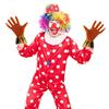 Funny Cosplay Clown Gloves For Halloween And Carnival Parties Soft Polyester Satin Pompoms Gloves With Elastic Design