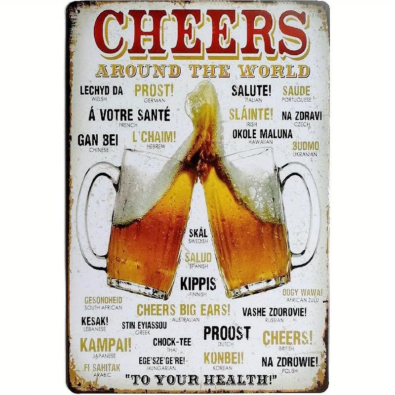 Vintage Drink Beer Aluminum Sign Alcohol Metal Sign Backyard Bar Retro Plaques For Man Cave Pub Cafe Club Rules Painting Deco