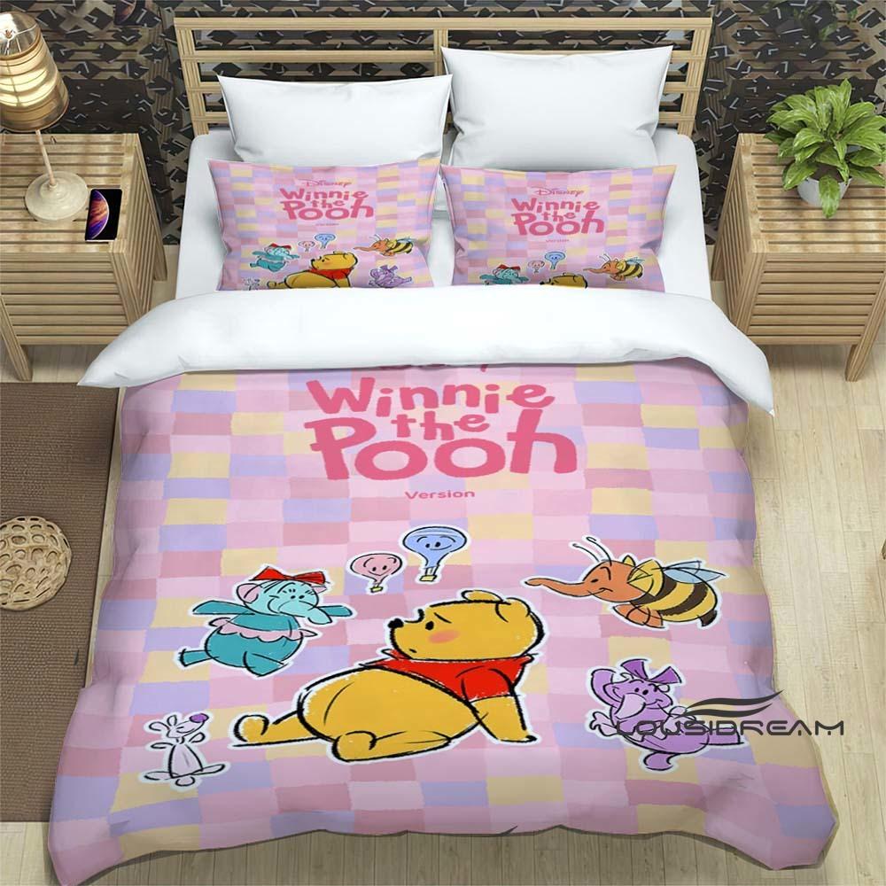 Pooh Bear Cartoon-themed Bedding Sets, Including Single, Double, King, and Queen-size Beds, Bedding Sets, and Adult Bedroom Duve